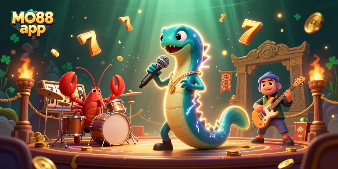 Experience thrilling gameplay with the MO88 app in this vibrant casino illustration.