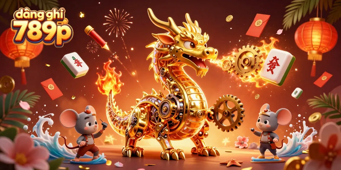 Engage with đăng ký 789p in a vibrant 3D casino illustration featuring a golden dragon and dynamic game elements.
