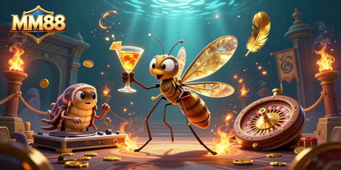 Experience the vibrant world of MM88 with an animated scene featuring unique casino characters.