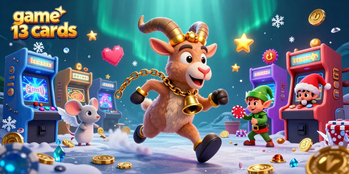 Experience the game 13 cards with playful characters amidst a vibrant casino atmosphere.