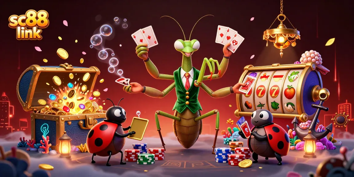 Engage with sc88 link in this vibrant 3D casino scene showcasing immersive slot game action.