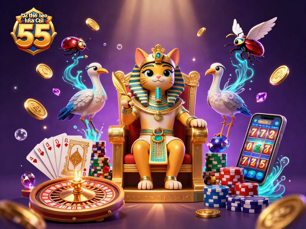Engage in thrilling activities with tỷ lệ kèo nhà cái 55 featuring dynamic casino elements like a roulette wheel and vibrant gaming tokens.