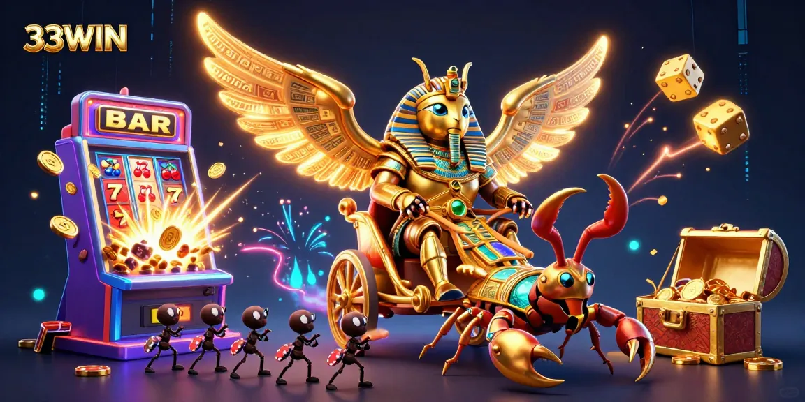 Experience thrilling gameplay with 33WIN's vibrant casino scene illustrated in stunning detail.