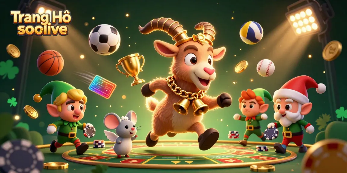 Catch the excitement of Trang Chủ socolive with 3D cartoon characters amidst a lively casino atmosphere.