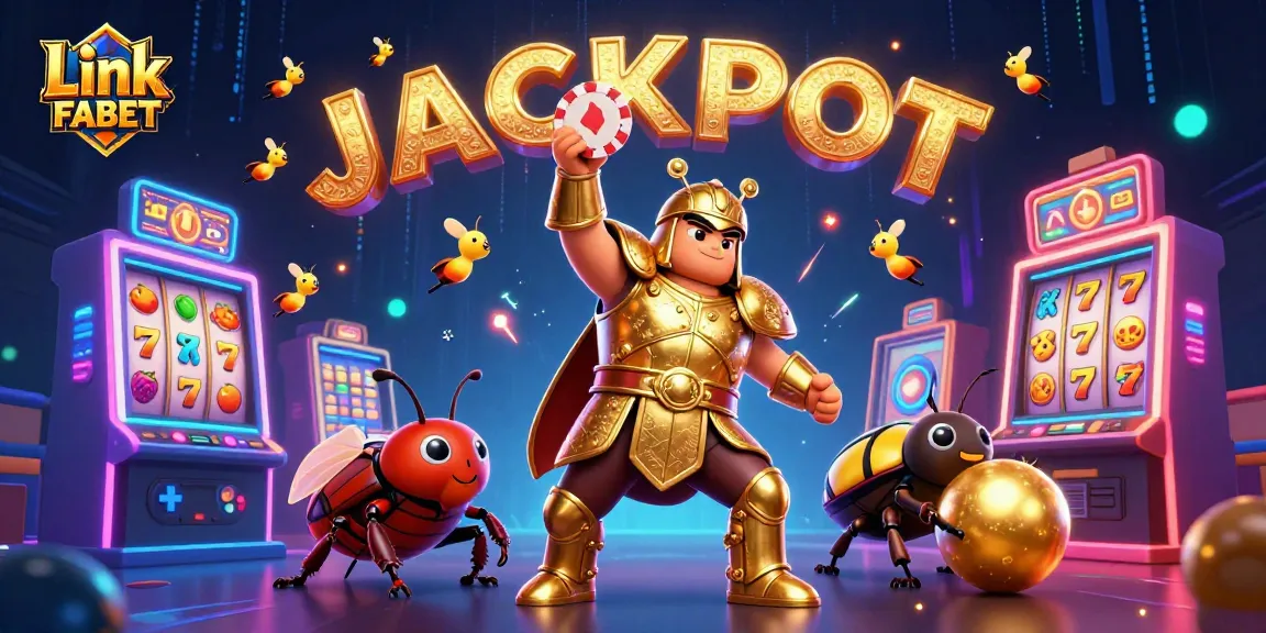 Experience thrilling wins with Link FABET in a vibrant casino scene filled with jackpot excitement.