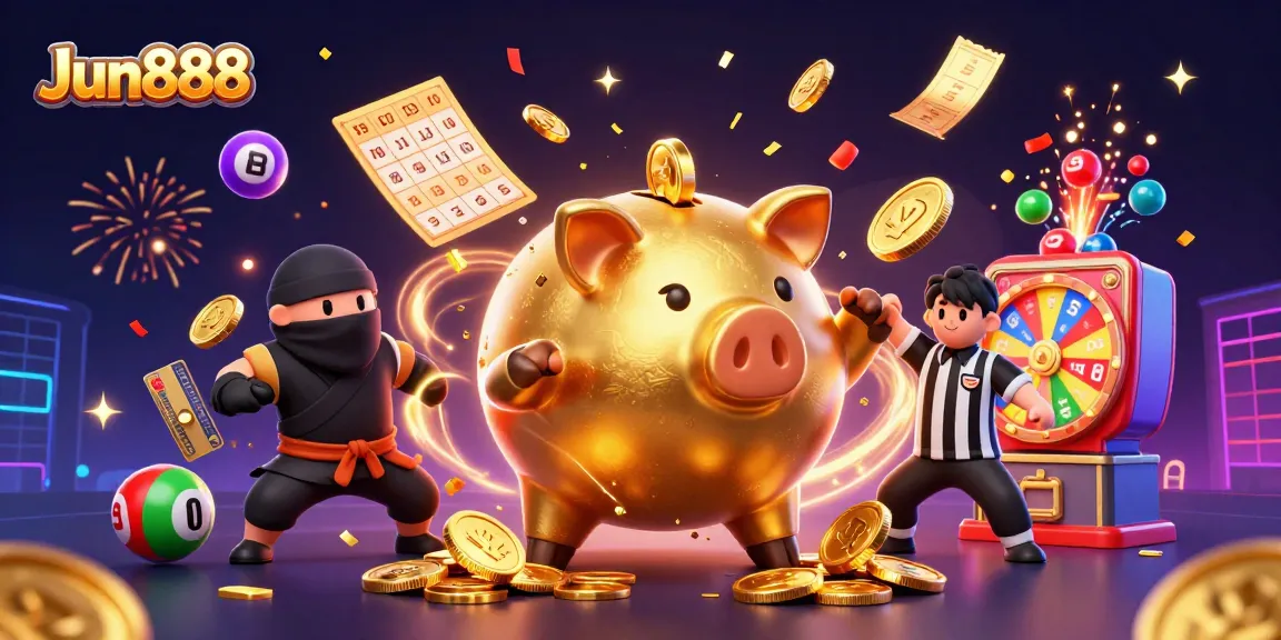 Experience thrilling wins with Jun888 in a vibrant casino scene filled with action and excitement.