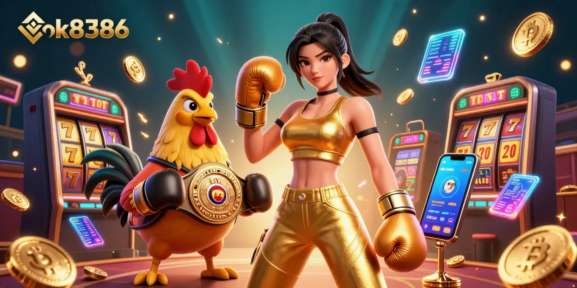 Engage in casino excitement with ok8386 featuring vibrant slot reels and captivating characters.