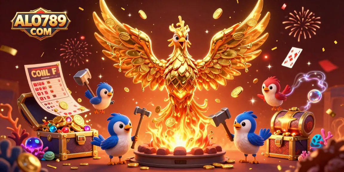 Engage in thrilling bets with ALO789 COM's golden phoenix and vibrant sports elements.