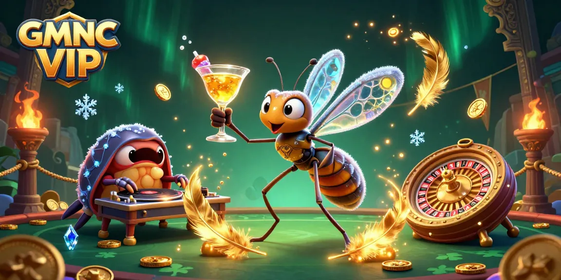 GMNC VIP showcases a unique casino scene with a mascot and DJ, celebrating gambling culture.