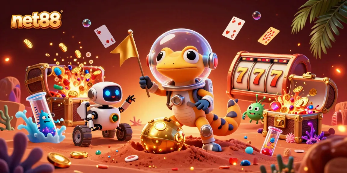 Experience thrilling gameplay with net88 in an adventurous Martian casino scene.