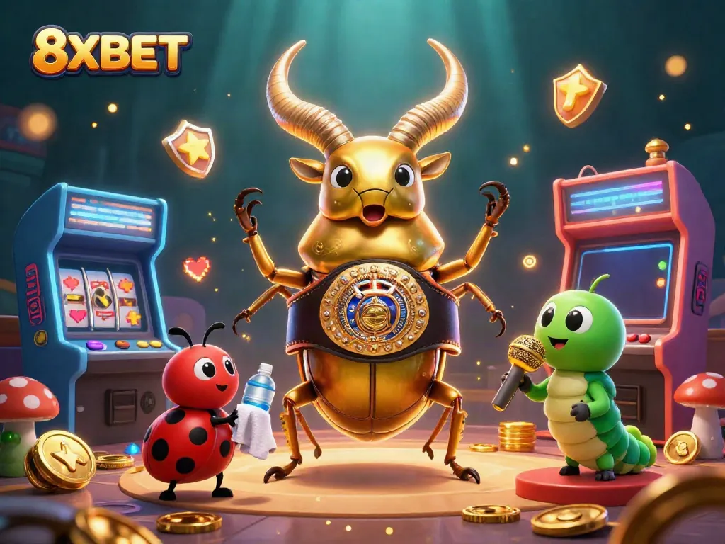 Experience excitement with 8XBET through a vibrant 3D illustration of epic gaming action!