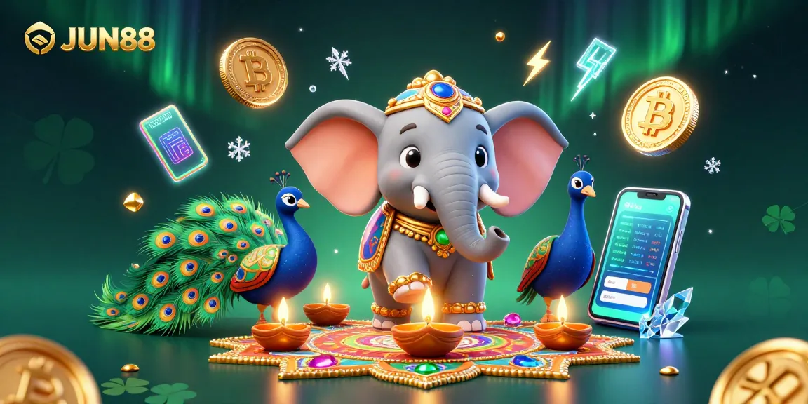 Experience dynamic gambling action at JUN88 with colorful casino elements and vibrant characters.