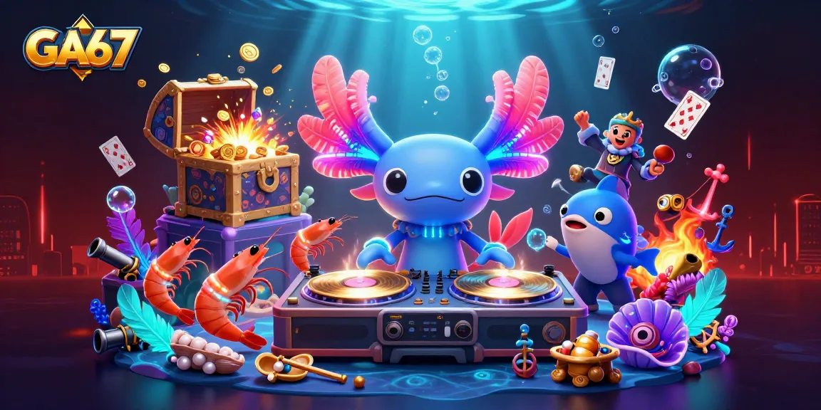 Join the action at GA67 with a vibrant 3D illustration of a cockfighting DJ event full of energy and dynamic elements.