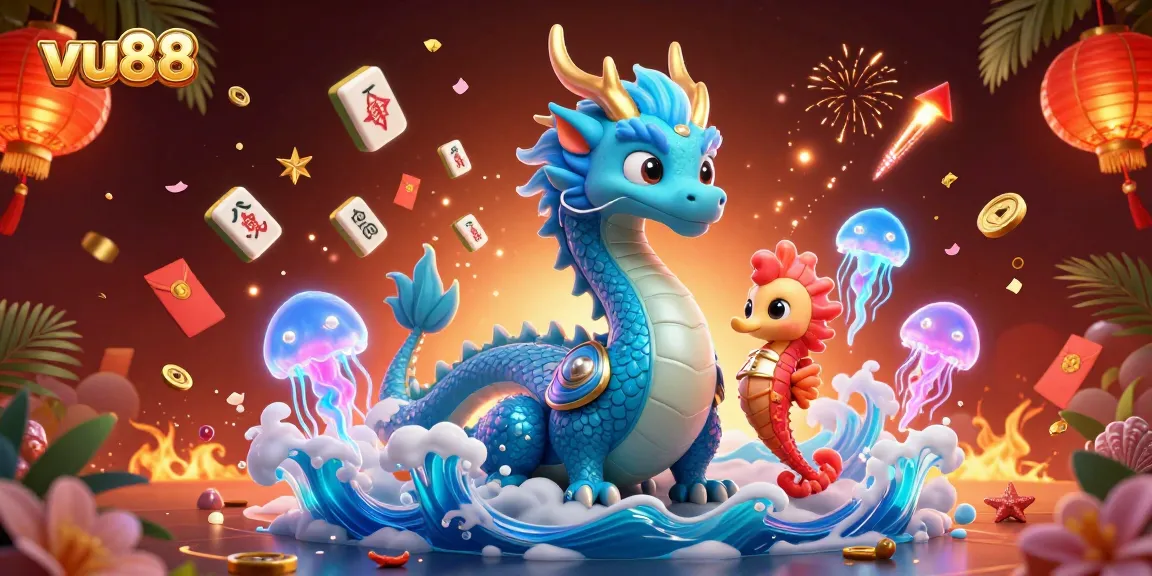 Play exciting games at vu88 with a scene of vibrant casino elements, mystical characters, and dynamic visuals