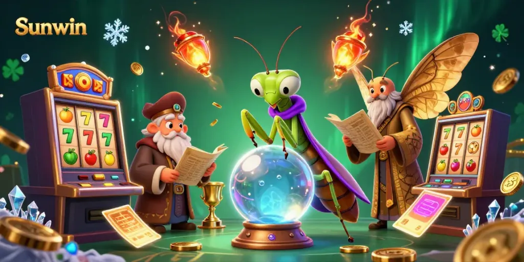 Engage in thrilling gameplay with the Sunwin casino featuring vibrant characters and game elements.
