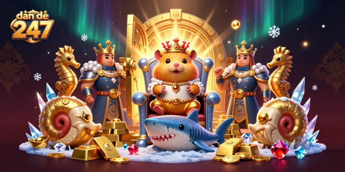 Engage in thrilling picks with dàn đề 247 featuring a golden hamster king and treasure elements.