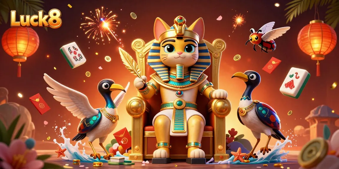 Play exciting games with Luck8, featuring dynamic characters and vibrant gaming elements in action.