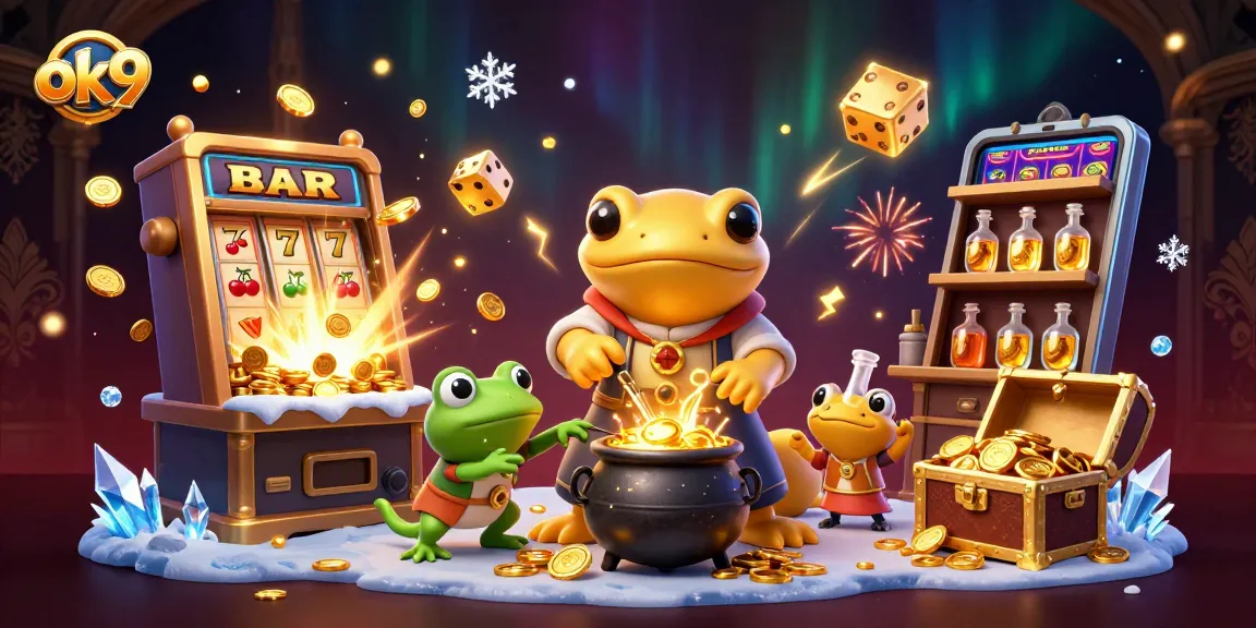 Play dynamic games at ok9 with golden slot machines bursting coins and immersive casino visuals.