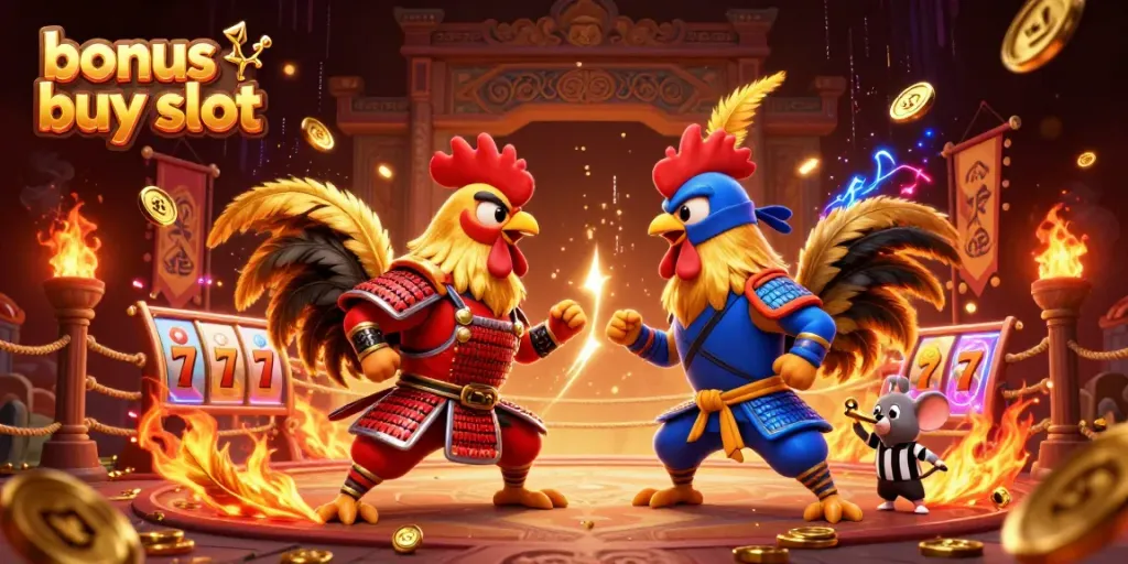 Witness the ultimate showdown in the bonus buy slot world with roosters and dynamic gaming elements.