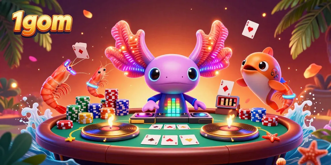 Engage with thrilling 1gom adventures, featuring vibrant characters in a dynamic casino setting.