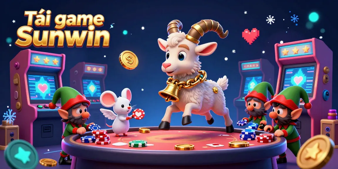 Tải game Sunwin at a vibrant holiday-horror casino with playful characters and gaming elements.
