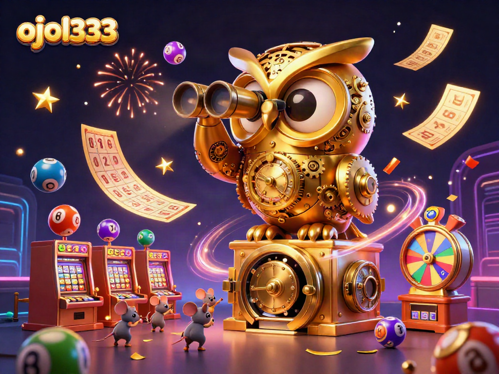 Engage with ojol333's vibrant casino atmosphere featuring a cartoon owl and dynamic gameplay elements.