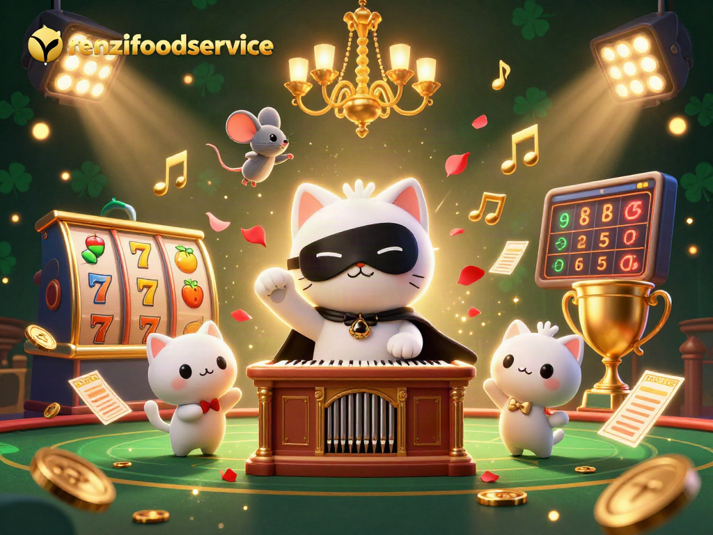 Experience renzifoodservice with immersive casino adventure, featuring dynamic slot reels and characters in a vibrant scene.