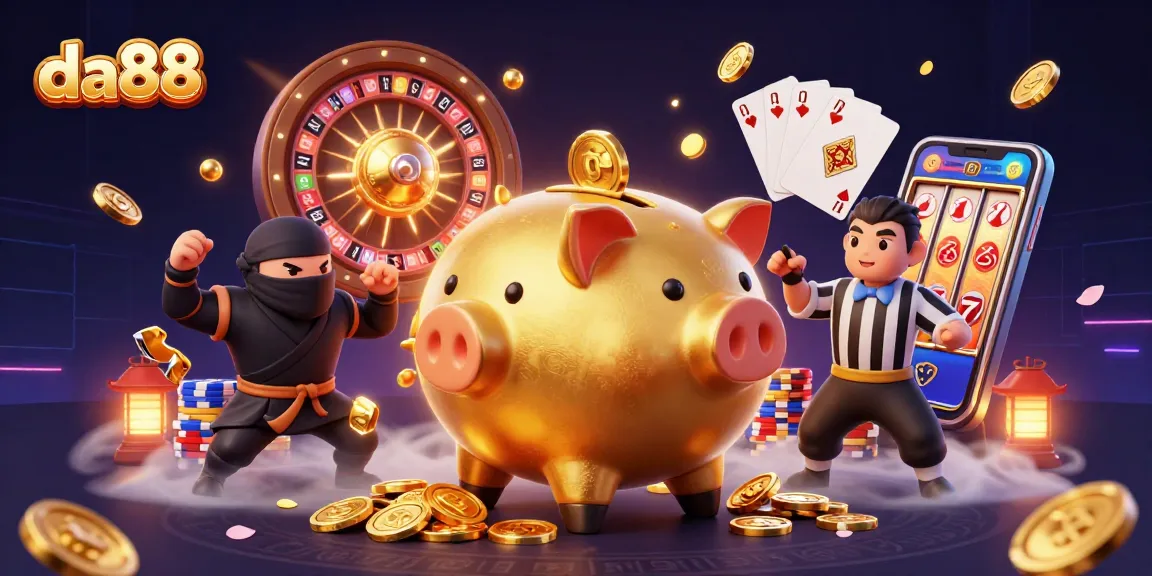 Experience thrilling gameplay with da88 in a vibrant casino scene full of excitement and winning moments.