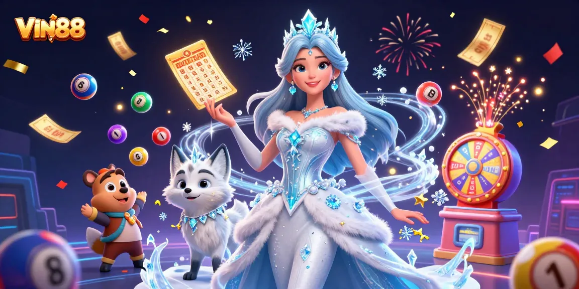 Experience the thrill of winning with VIN88's stunning visuals of lottery excitement and celebration.