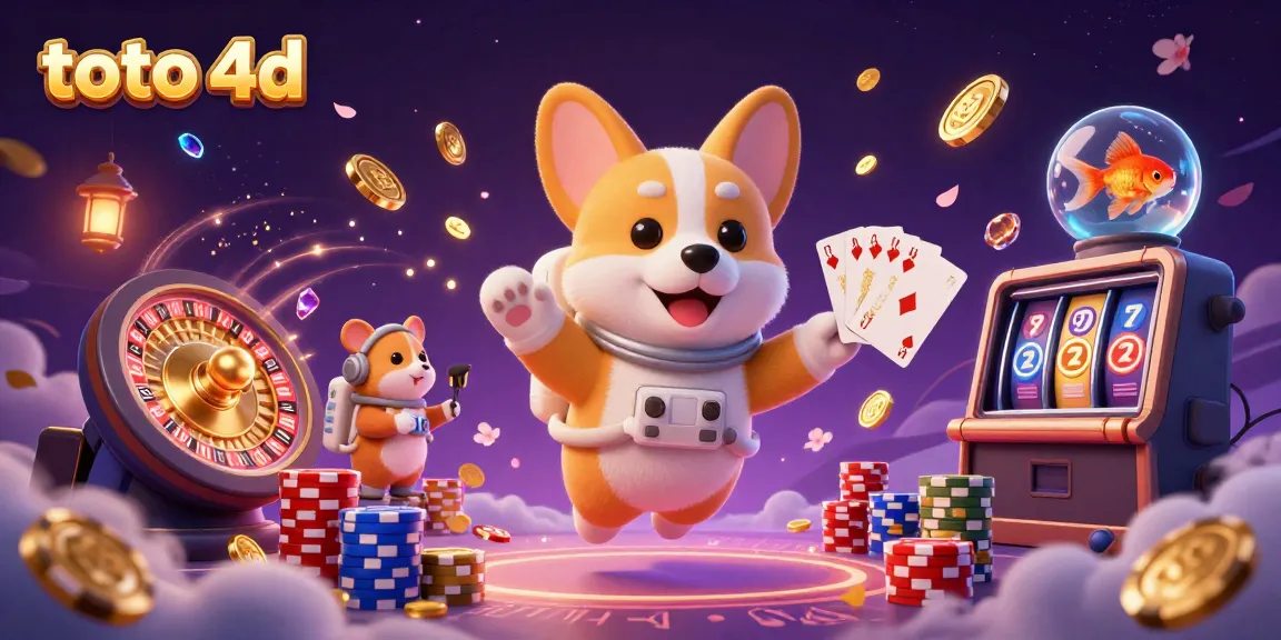 Memenangkan toto 4D dengan corgi astronot dan tumpukan jeton dalam kasino luar angkasa