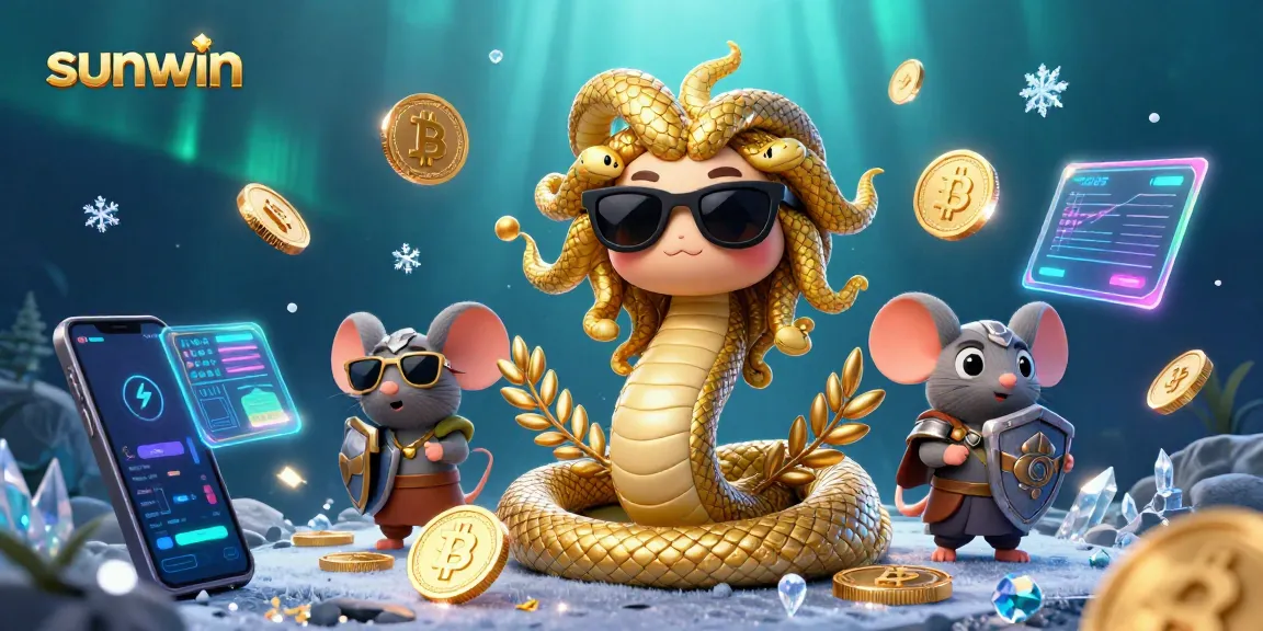 Engage with sunwin's exciting gaming world illustrated with Medusa and crypto elements.