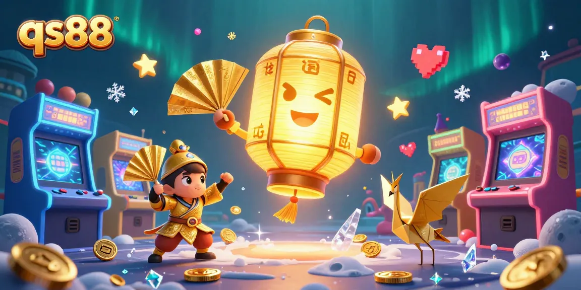 Experience thrilling gameplay with qs88, featuring vibrant casino characters and arcade elements in a stunning digital illustration.