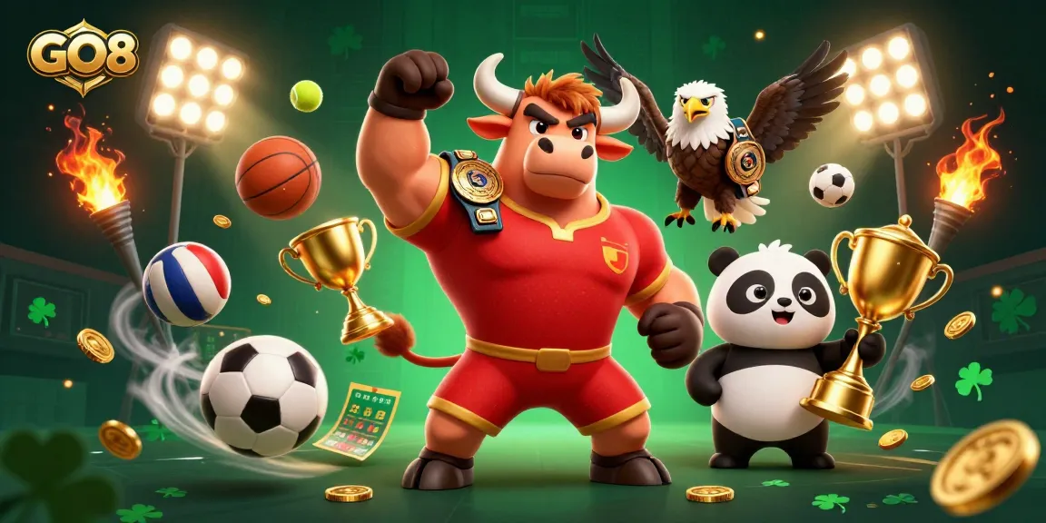 Bet big in GO8 with a vibrant 3D casino scene featuring wins and excitement.