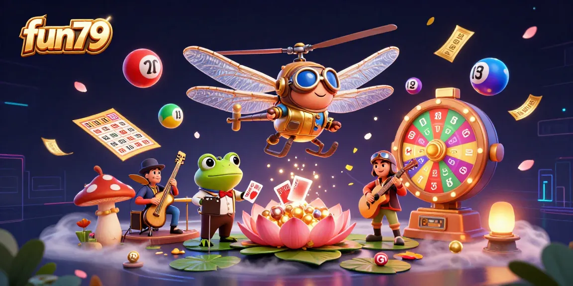 Experience the vibrant excitement of fun79 with a lively casino scene filled with dragons and jazz!
