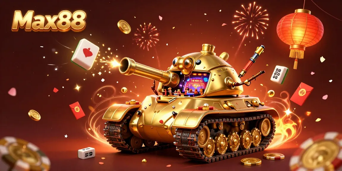 Experience Max88's lively casino atmosphere with a vibrant golden beetle tank featuring a mini casino.
