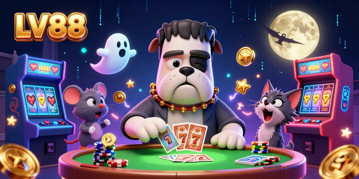 Engage in thrilling casino action at LV88 with a colorful, animated game scene featuring iconic characters.