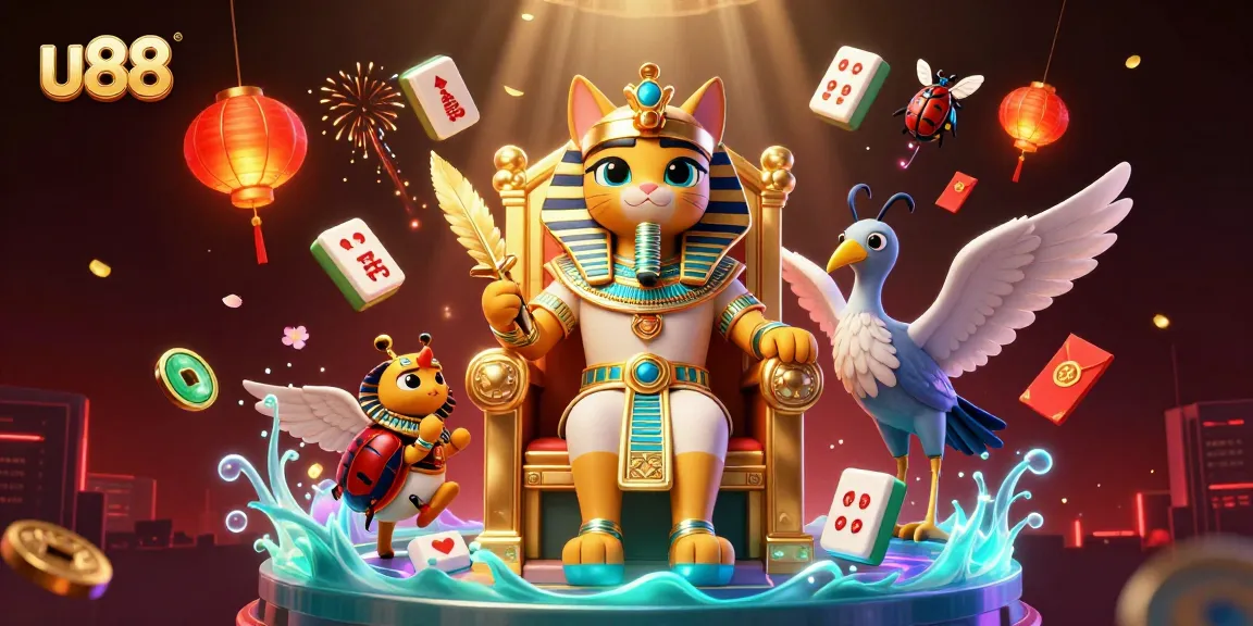 Experience thrilling gaming at u88 with vibrant casino elements and characters, captivating visual detail.