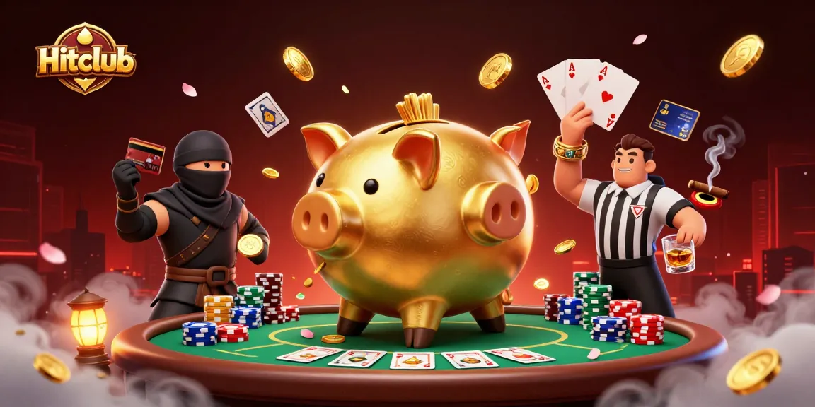 Engage in thrilling Hitclub games with action-packed characters and vibrant casino elements.