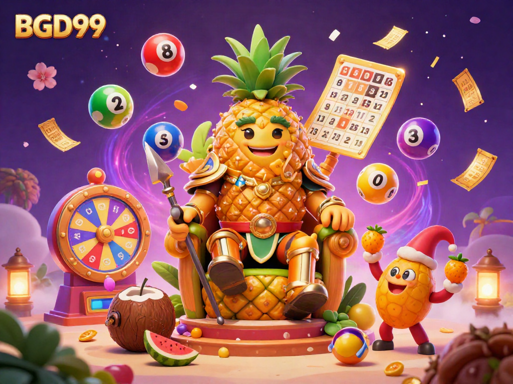 Experience the vibrant world of BGD99 with a golden pineapple king, lively games, and stunning visuals.
