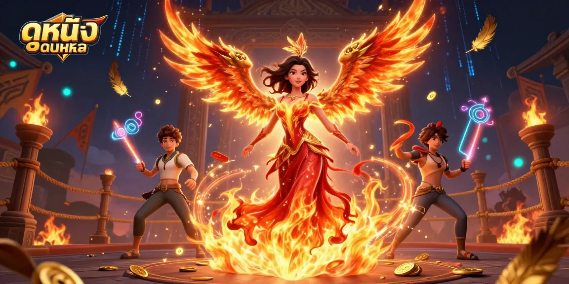 Experience ดูหนังออนไลน์ with excitement as you spin through the virtual casino landscape full of gold coins and magical energy.