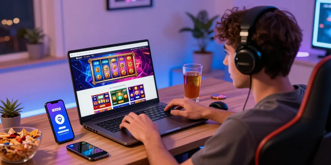 Engaging gaming scene with a player making a depo pulsa 10k tanpa potongan deposit, vibrant atmosphere showcasing an exciting online slot experience.