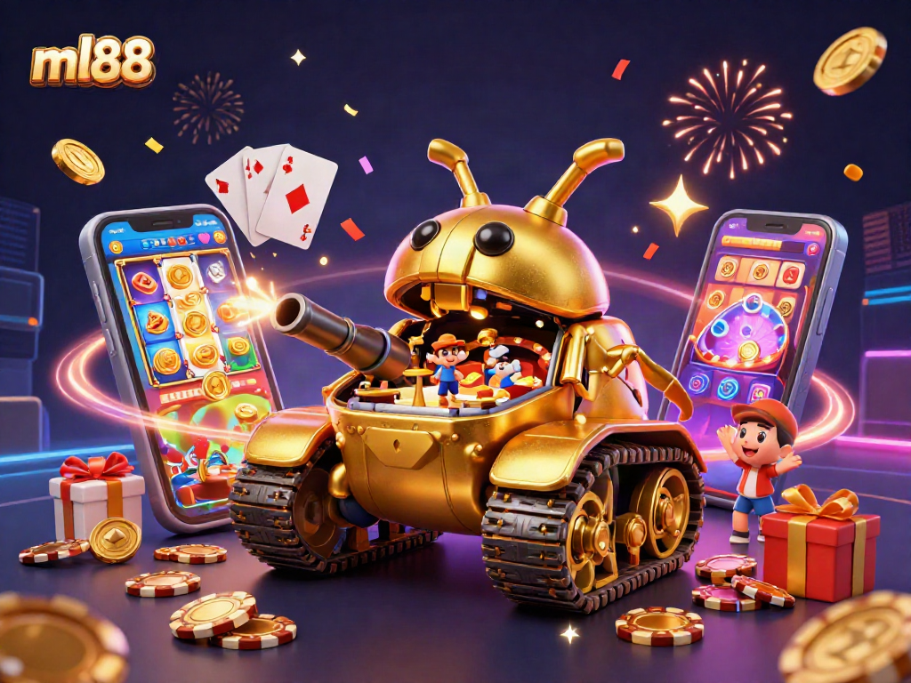 Join the fun at ml88's vibrant 3D casino scene filled with excitement and winning potential!