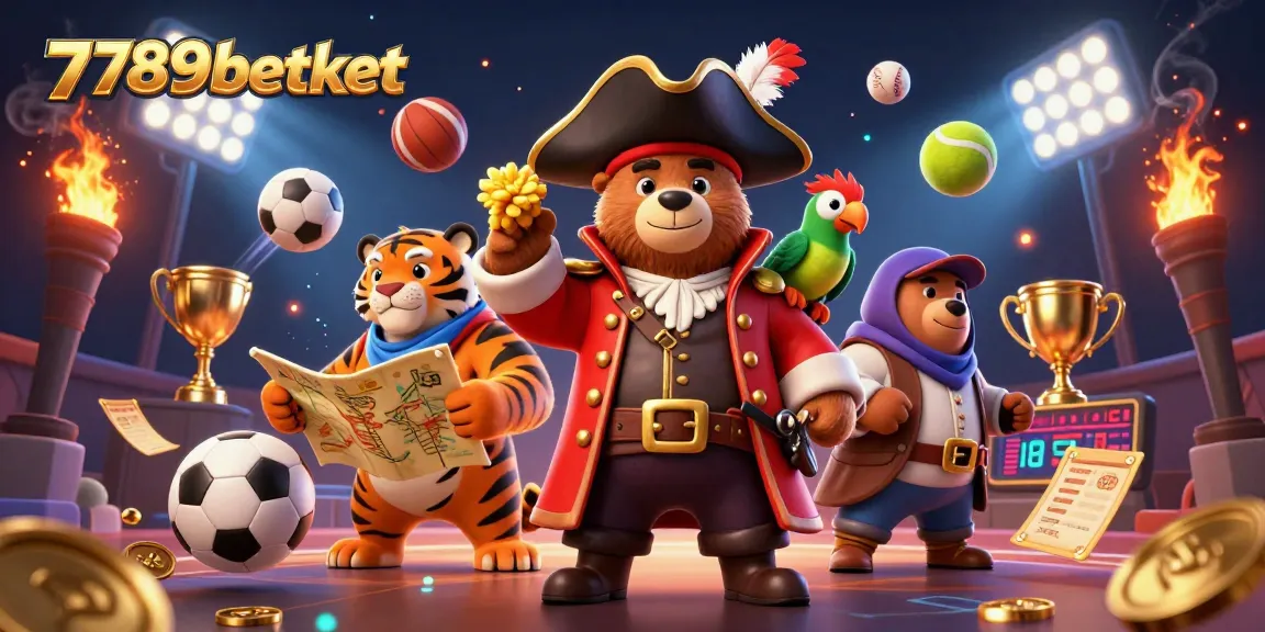 Experience the thrill of competitive sports betting with 789betket, featuring vibrant 3D characters and elements.