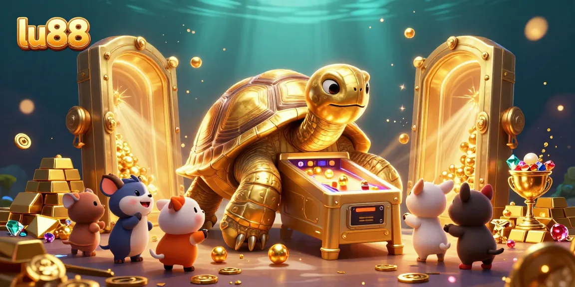 Experience excitement at lu88 with the golden tortoise pinball as joyful animals await their turn!