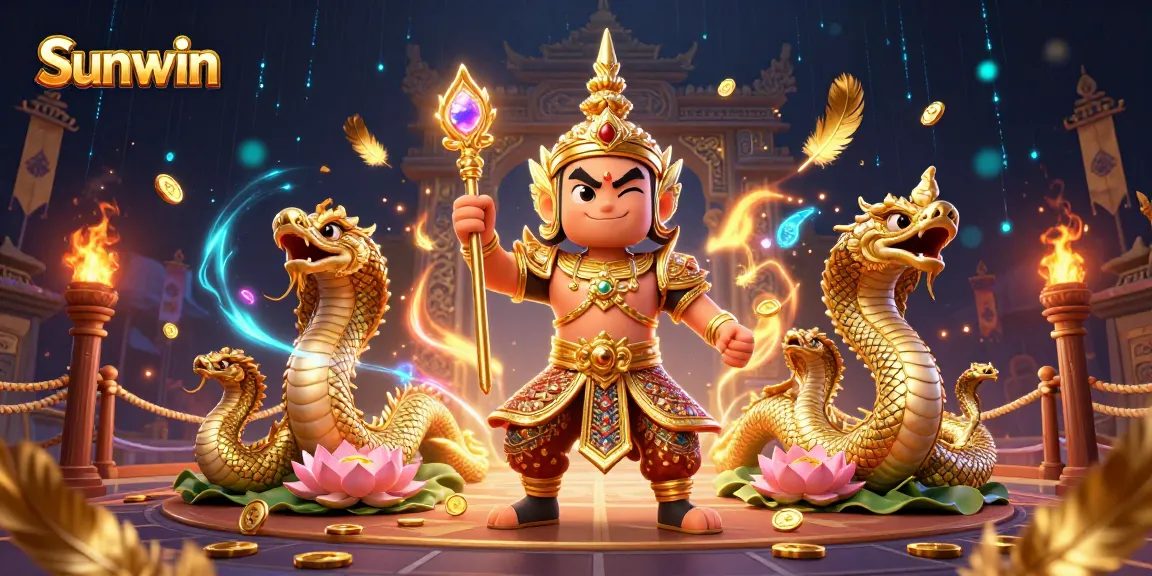 Experience thrilling gaming at Sunwin with vibrant 3D guardians and golden game elements.