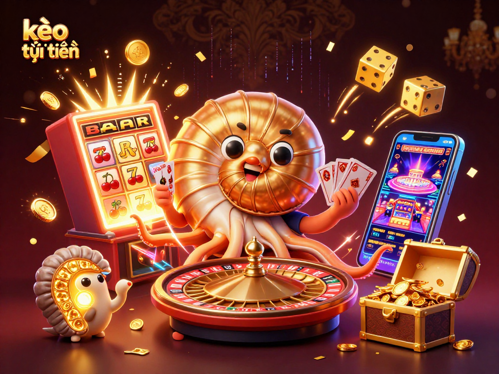 Experience kèo trực tuyến with a rich visual of captivating casino elements and characters.