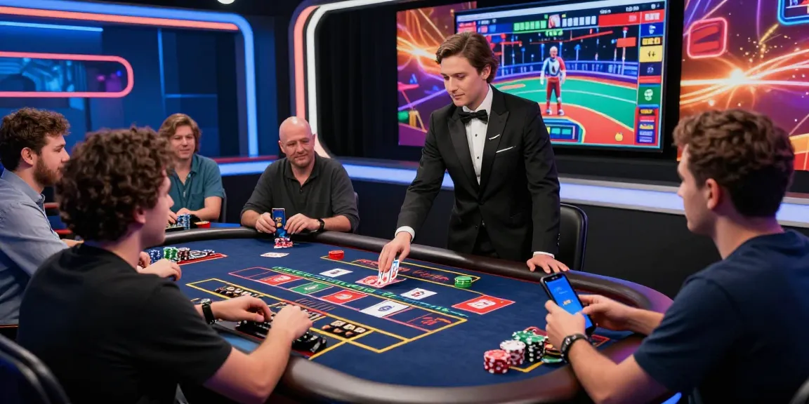 Engaging online gambling scene with daftar DRAGON222 visible on screens, players immersed in live casino experience.