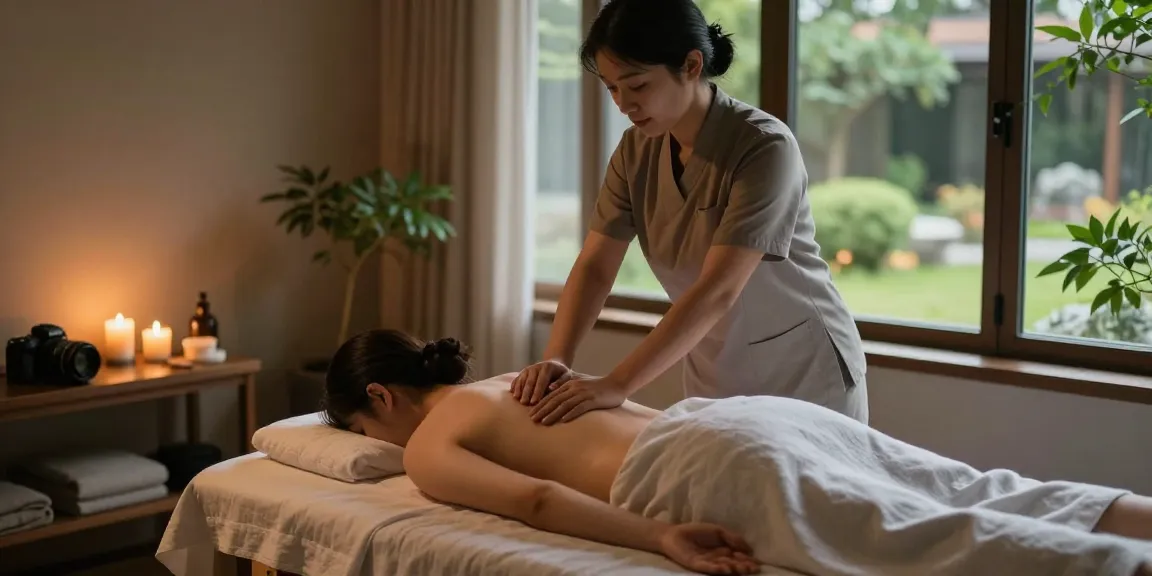 안양출장마사지 therapy in a tranquil spa with soothing elements.