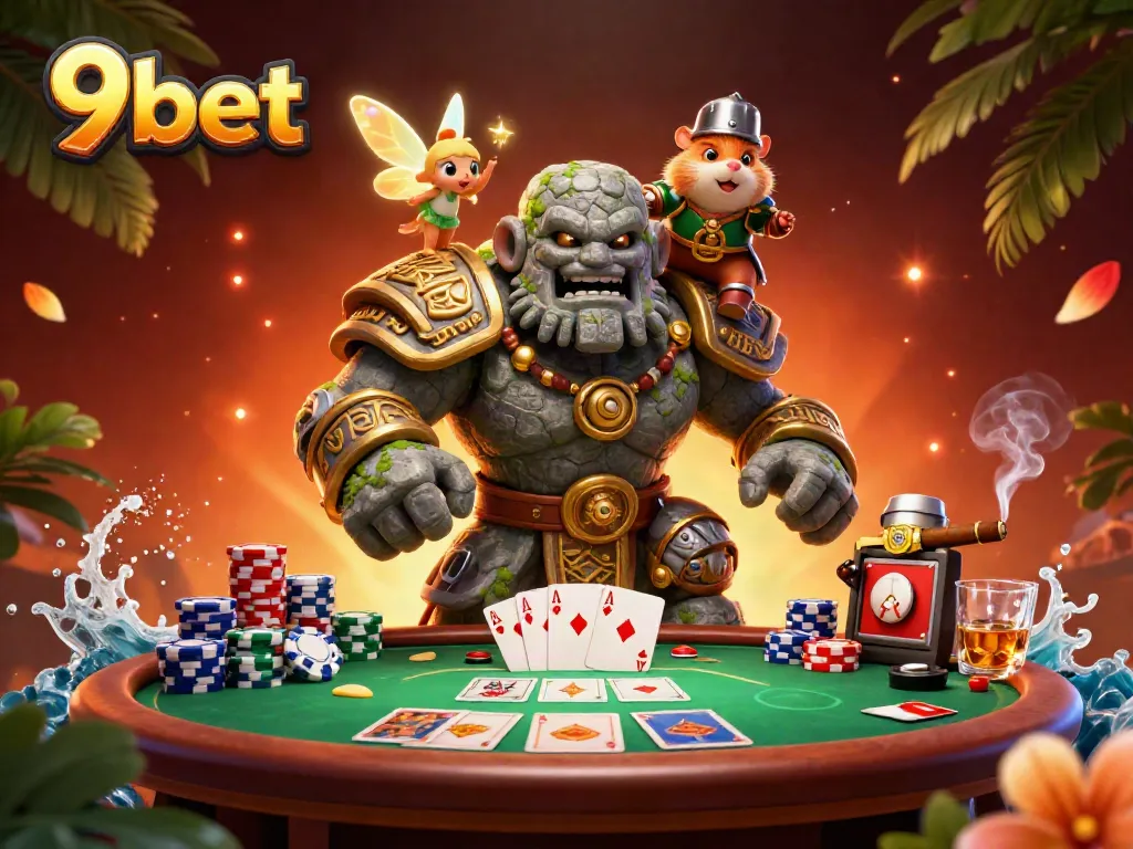 Experience thrilling plays with 9bet's vibrant casino guardians in a rich gaming atmosphere.