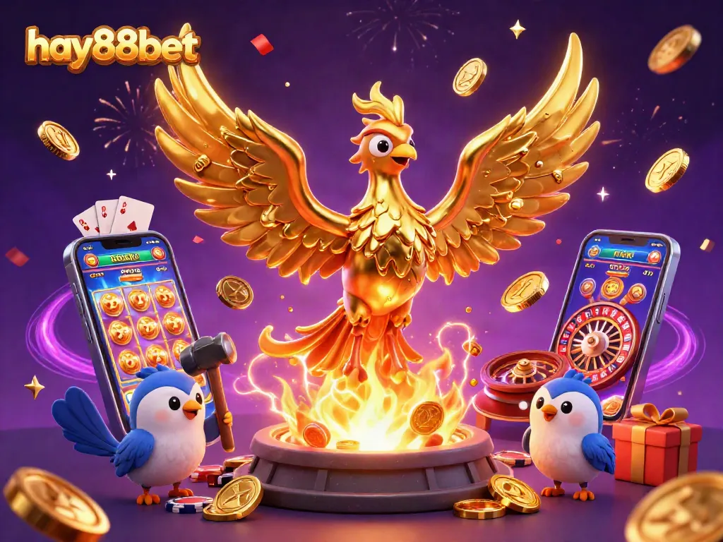 Experience thrilling gameplay at hay88bet where golden coins fly from dynamic gaming elements.